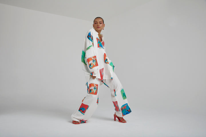 SUMMI SUMMI Womens Long Sleeve Oversize Linen Shirt - Montage White, WOMENS TOPS & SHIRTS, SUMMI SUMMI, Elwood 101