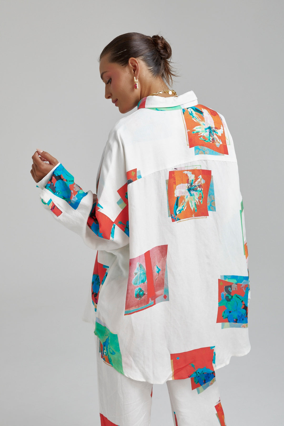 SUMMI SUMMI Womens Long Sleeve Oversize Linen Shirt - Montage White, WOMENS TOPS & SHIRTS, SUMMI SUMMI, Elwood 101