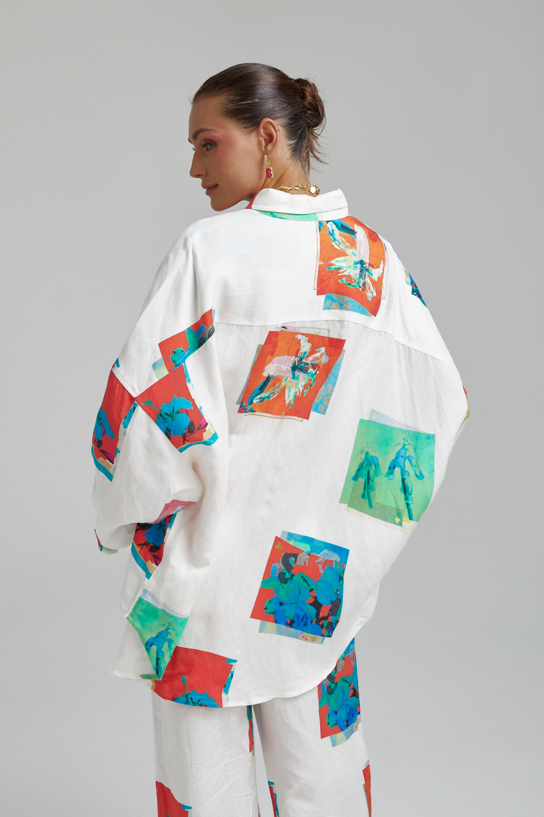 SUMMI SUMMI Womens Long Sleeve Oversize Linen Shirt - Montage White, WOMENS TOPS & SHIRTS, SUMMI SUMMI, Elwood 101