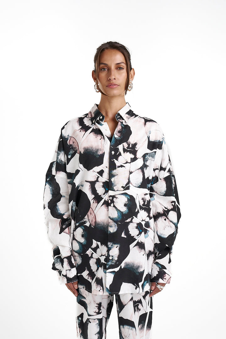SUMMI SUMMI Womens Long Sleeve Oversized Linen Shirt - Everlast, WOMENS TOPS & SHIRTS, SUMMI SUMMI, Elwood 101