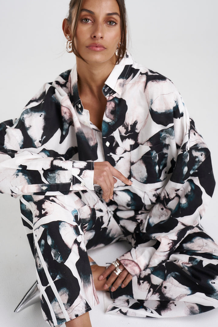 SUMMI SUMMI Womens Long Sleeve Oversized Linen Shirt - Everlast, WOMENS TOPS & SHIRTS, SUMMI SUMMI, Elwood 101