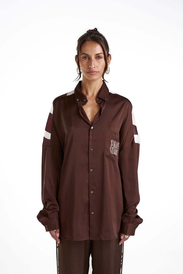 SUMMI SUMMI Womens Long Sleeve Oversized Shirt - Nautilus, WOMENS TOPS & SHIRTS, SUMMI SUMMI, Elwood 101