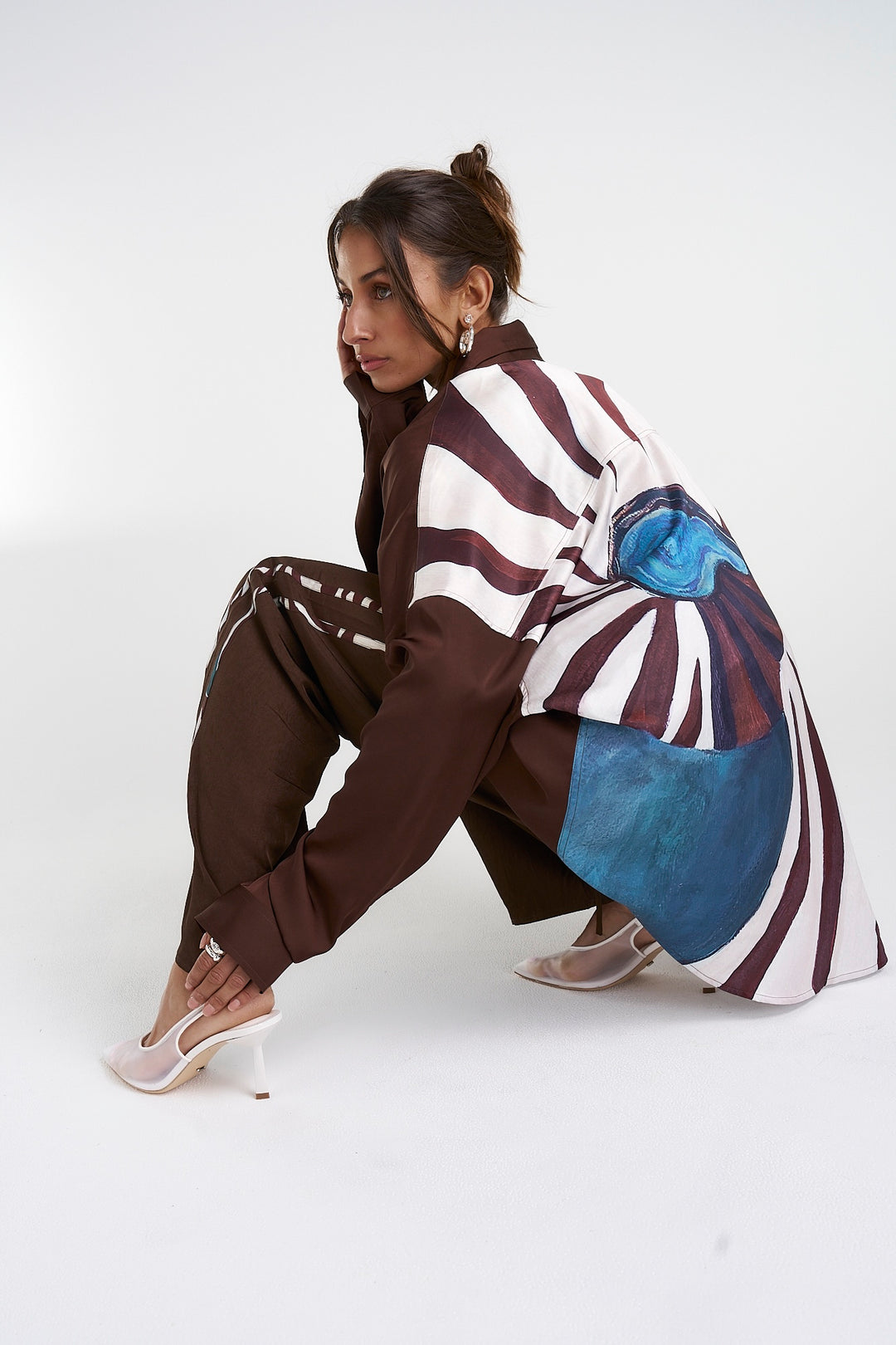 SUMMI SUMMI Womens Long Sleeve Oversized Shirt - Nautilus, WOMENS TOPS & SHIRTS, SUMMI SUMMI, Elwood 101