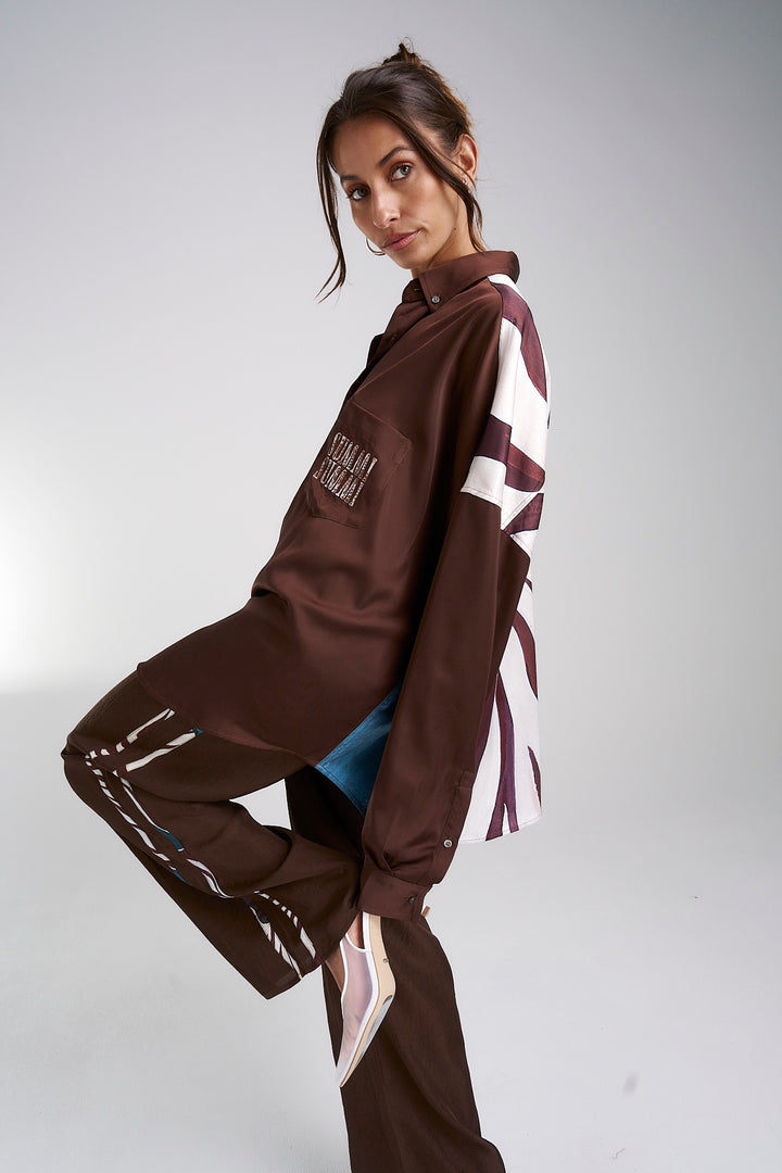 SUMMI SUMMI Womens Long Sleeve Oversized Shirt - Nautilus, WOMENS TOPS & SHIRTS, SUMMI SUMMI, Elwood 101