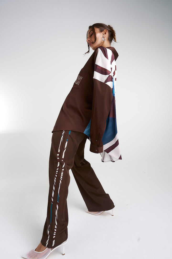 SUMMI SUMMI Womens Long Sleeve Oversized Shirt - Nautilus, WOMENS TOPS & SHIRTS, SUMMI SUMMI, Elwood 101