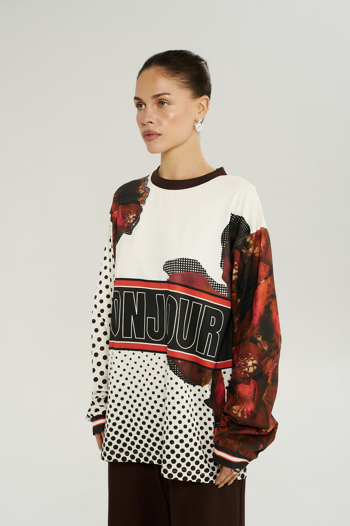 SUMMI SUMMI Womens Long Sleeve Racer Tee in Chocolat Choux, WOMENS TEES & TANKS, SUMMI SUMMI, Elwood 101