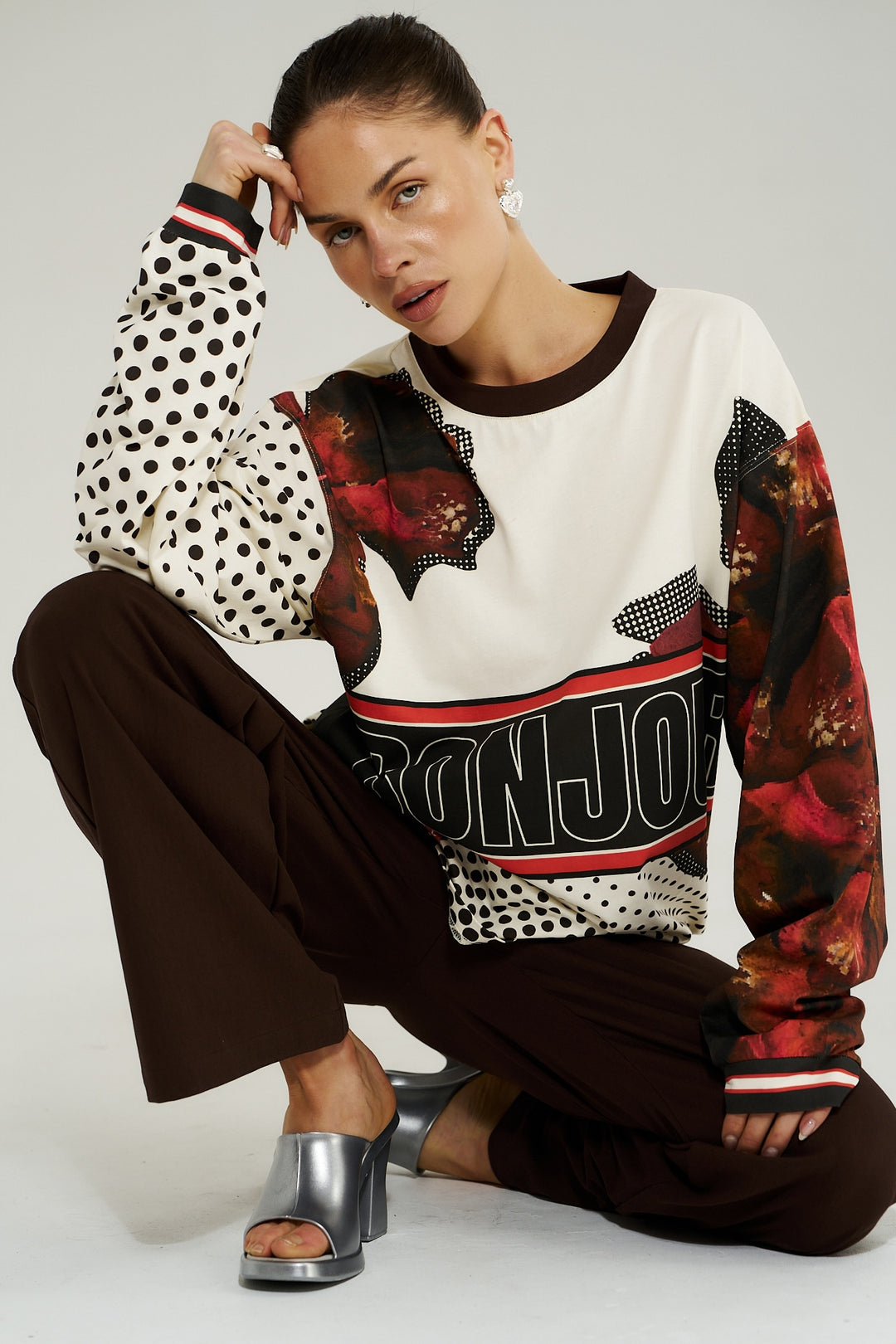 SUMMI SUMMI Womens Long Sleeve Racer Tee in Chocolat Choux, WOMENS TEES & TANKS, SUMMI SUMMI, Elwood 101