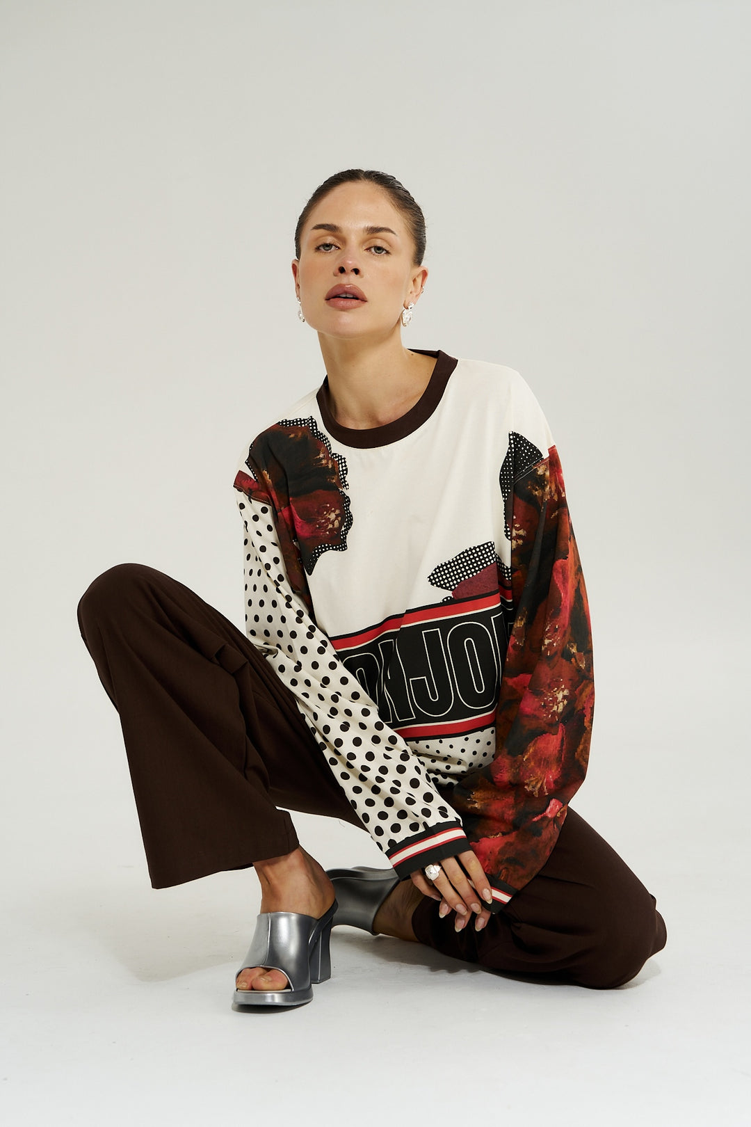 SUMMI SUMMI Womens Long Sleeve Racer Tee in Chocolat Choux, WOMENS TEES & TANKS, SUMMI SUMMI, Elwood 101