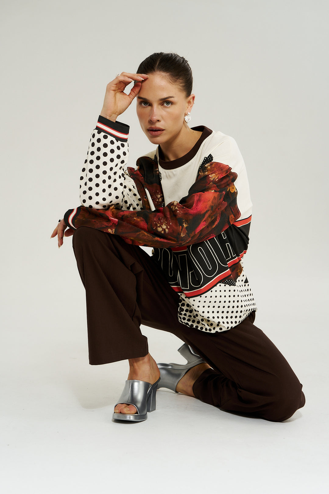 SUMMI SUMMI Womens Long Sleeve Racer Tee in Chocolat Choux, WOMENS TEES & TANKS, SUMMI SUMMI, Elwood 101