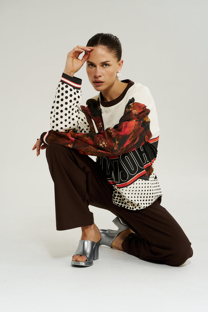 SUMMI SUMMI Womens Long Sleeve Racer Tee in Chocolat Choux, WOMENS TEES & TANKS, SUMMI SUMMI, Elwood 101