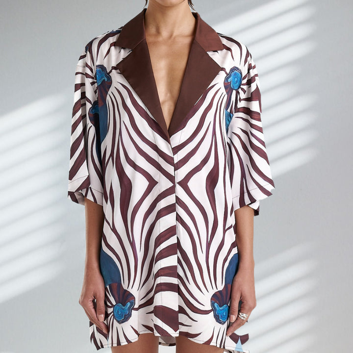 SUMMI SUMMI Womens Luka Shirt Dress with Collar - Nautilus, WOMENS DRESSES, SUMMI SUMMI, Elwood 101