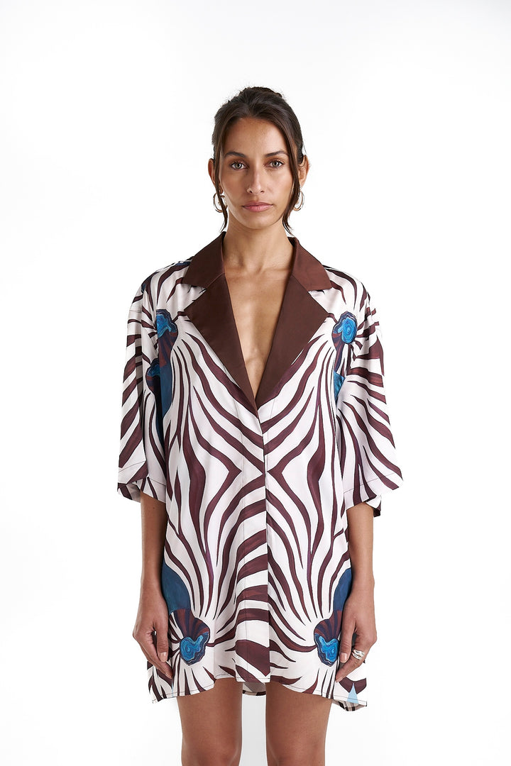 SUMMI SUMMI Womens Luka Shirt Dress with Collar - Nautilus, WOMENS DRESSES, SUMMI SUMMI, Elwood 101