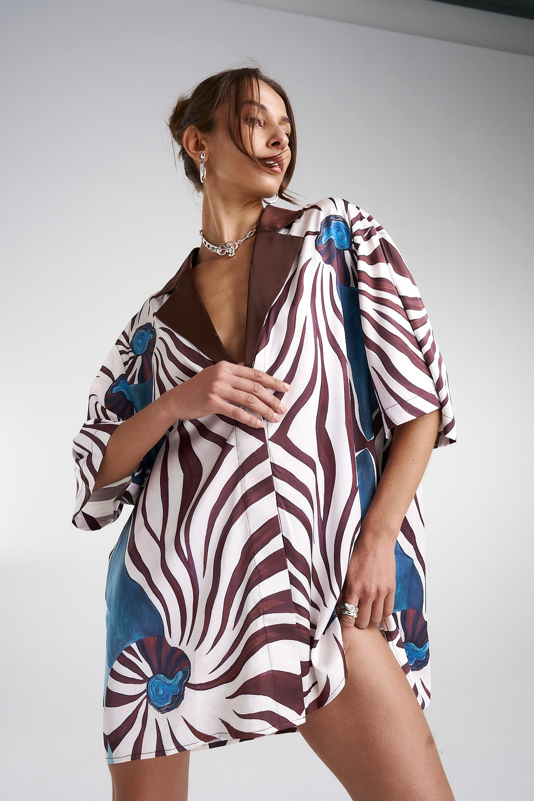 SUMMI SUMMI Womens Luka Shirt Dress with Collar - Nautilus, WOMENS DRESSES, SUMMI SUMMI, Elwood 101