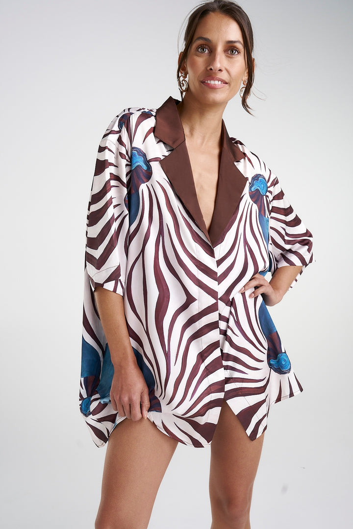 SUMMI SUMMI Womens Luka Shirt Dress with Collar - Nautilus, WOMENS DRESSES, SUMMI SUMMI, Elwood 101