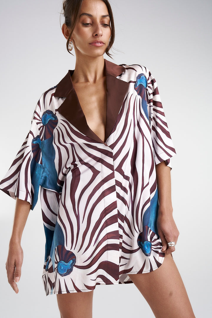 SUMMI SUMMI Womens Luka Shirt Dress with Collar - Nautilus, WOMENS DRESSES, SUMMI SUMMI, Elwood 101