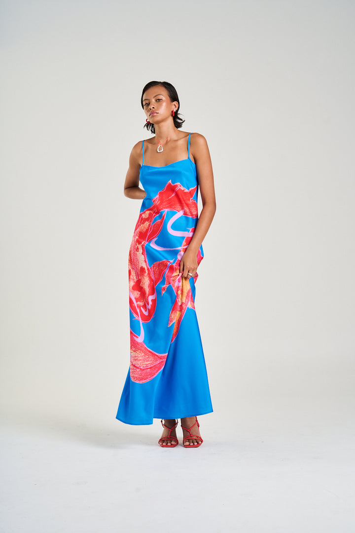 SUMMI SUMMI Womens Luna Maxi Dress in Koi Print