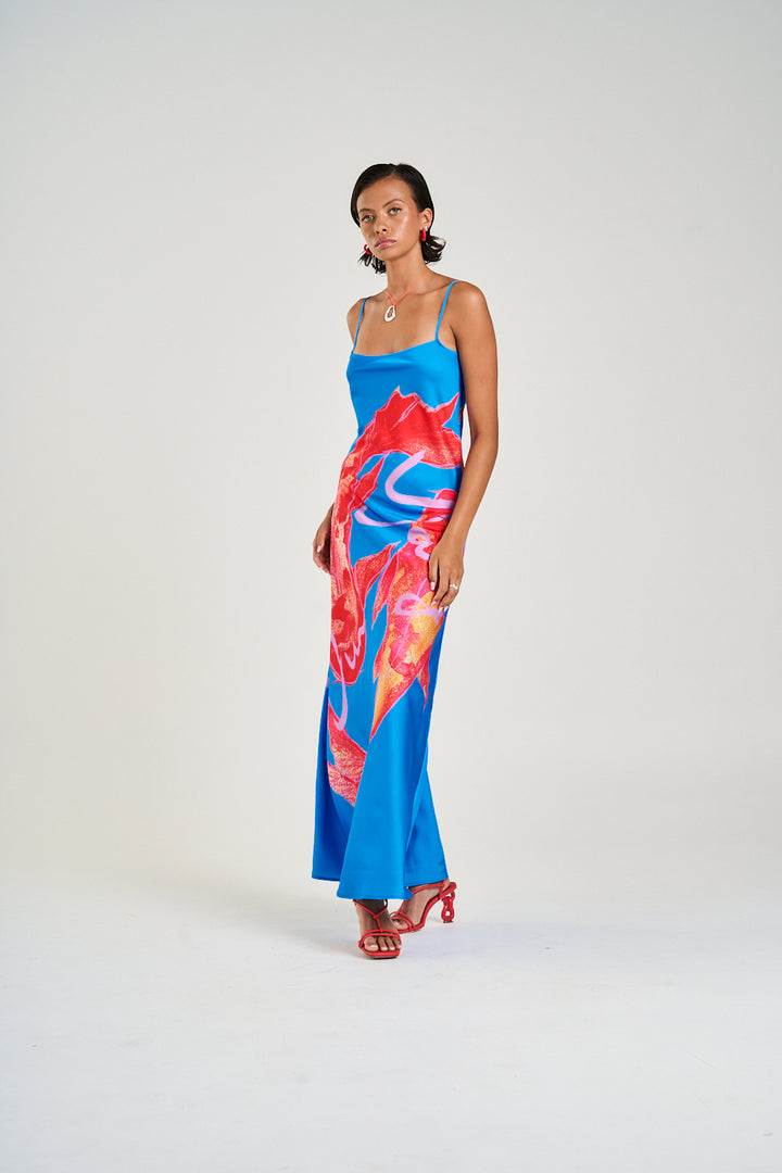 SUMMI SUMMI Womens Luna Maxi Dress in Koi Print