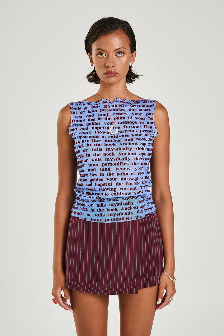 SUMMI SUMMI Womens Mesh Tank Fortune Teller Lotus