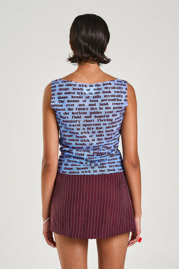 SUMMI SUMMI Womens Mesh Tank Fortune Teller Lotus