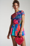 SUMMI SUMMI Womens Mesh Tee - O, Romeo, WOMENS TOPS & SHIRTS, SUMMI SUMMI, Elwood 101