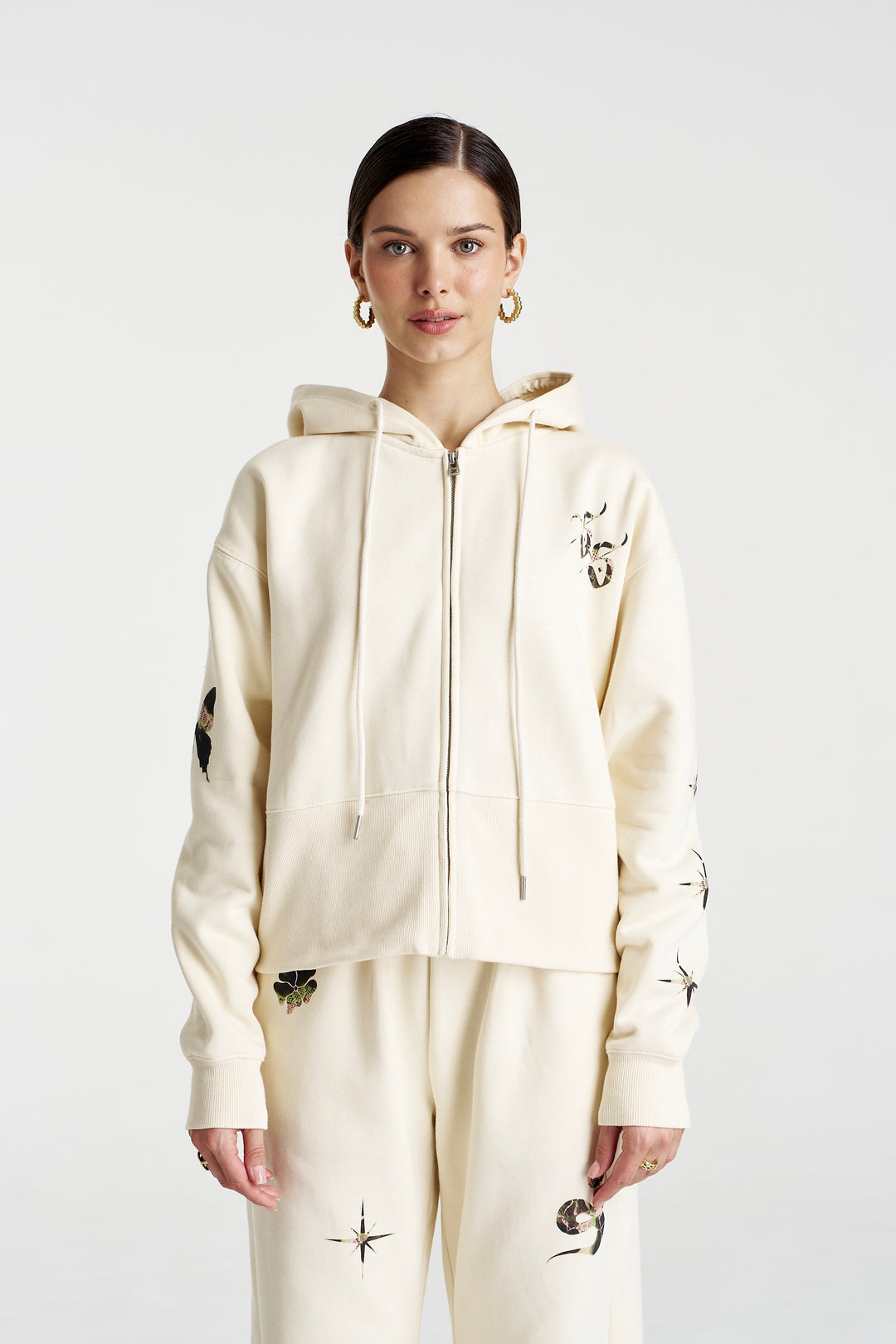 SUMMI SUMMI Womens Motif Hoodie in Vanilla, WOMENS HOODIES, SUMMI SUMMI, Elwood 101
