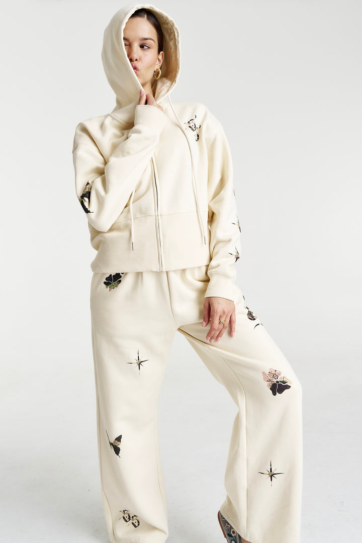 SUMMI SUMMI Womens Motif Hoodie in Vanilla, WOMENS HOODIES, SUMMI SUMMI, Elwood 101