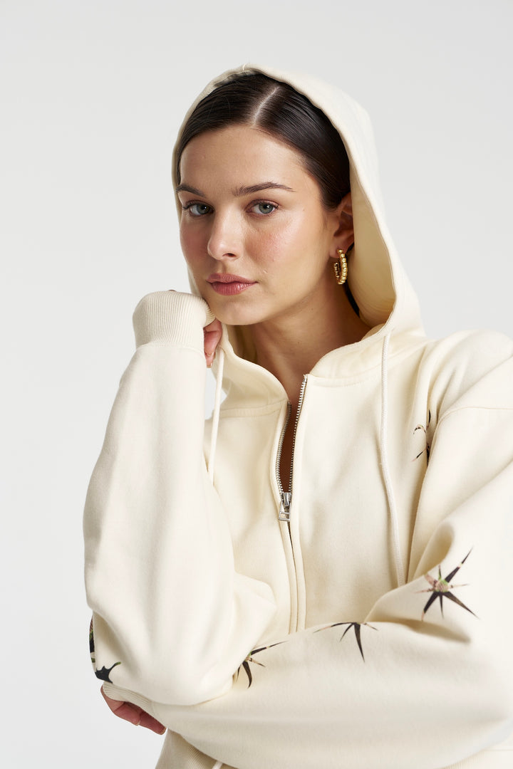 SUMMI SUMMI Womens Motif Hoodie in Vanilla, WOMENS HOODIES, SUMMI SUMMI, Elwood 101