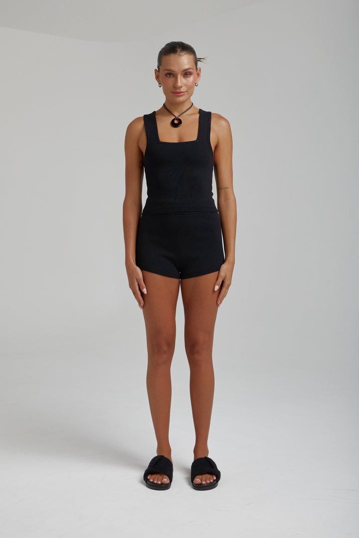 SUMMI SUMMI Womens Organic Cotton Knit Tank - Black, WOMENS TEES & TANKS, SUMMI SUMMI, Elwood 101