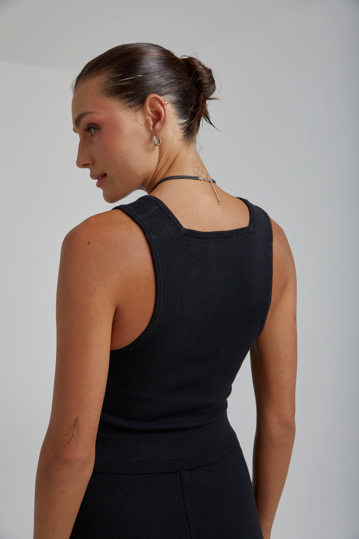 SUMMI SUMMI Womens Organic Cotton Knit Tank - Black, WOMENS TEES & TANKS, SUMMI SUMMI, Elwood 101