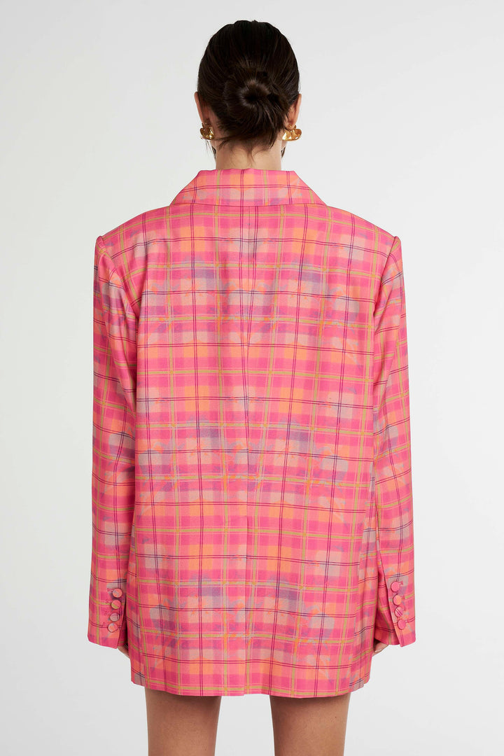 Pre Order SUMMI SUMMI Womens Oversized Blazer - Neon Plaid, WOMENS COATS & JACKETS, SUMMI SUMMI, Elwood 101