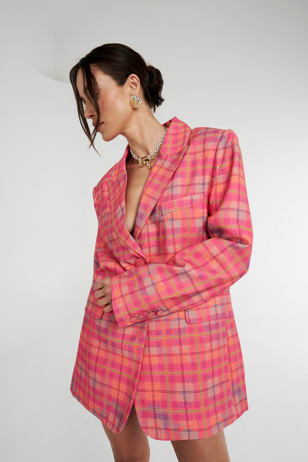 Pre Order SUMMI SUMMI Womens Oversized Blazer - Neon Plaid, WOMENS COATS & JACKETS, SUMMI SUMMI, Elwood 101