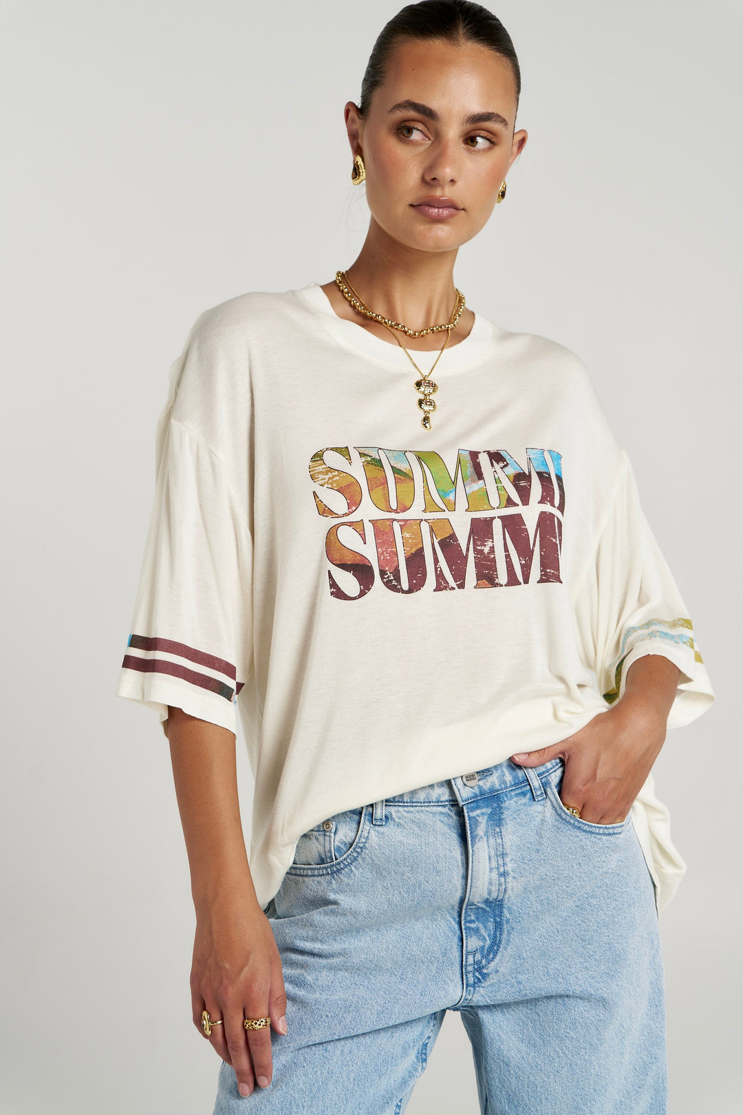 SUMMI SUMMI Womens Oversized Tee in Wonderland, WOMENS TEES & TANKS, SUMMI SUMMI, Elwood 101