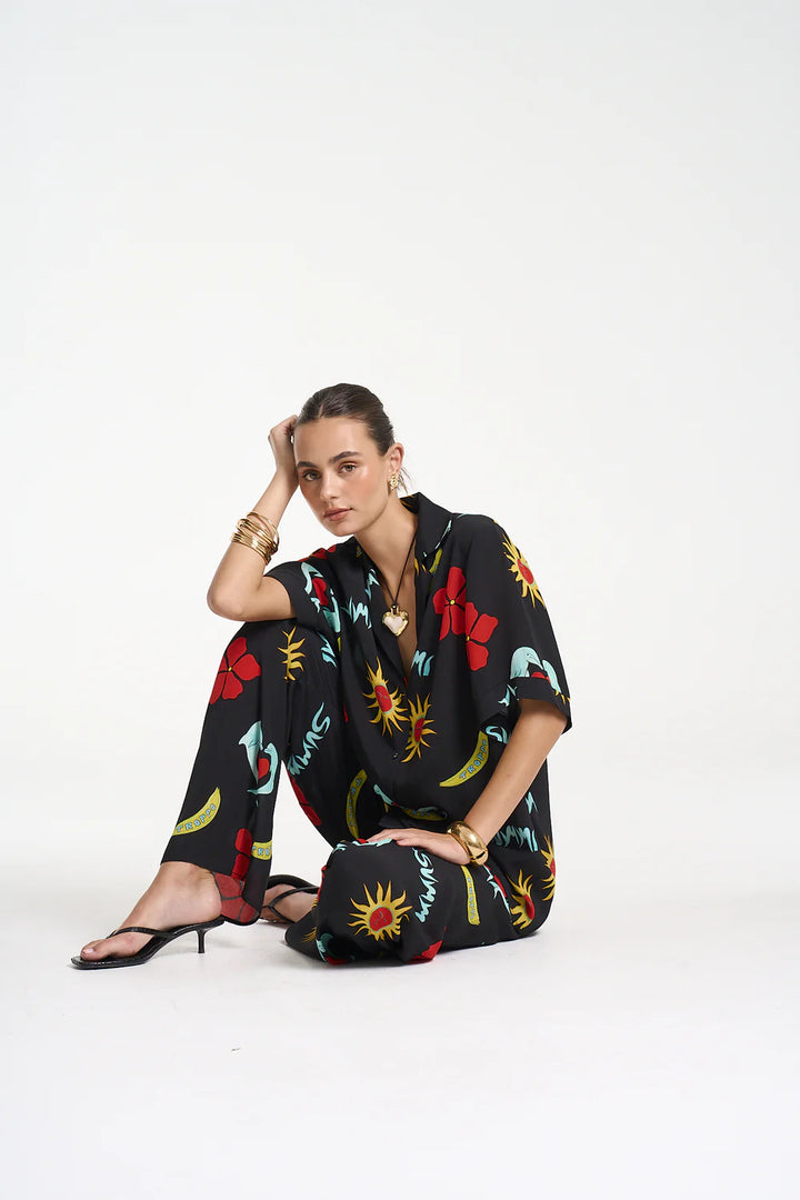 SUMMI SUMMI Womens Party Shirt in Troppo Night, WOMENS TOPS & SHIRTS, SUMMI SUMMI, Elwood 101