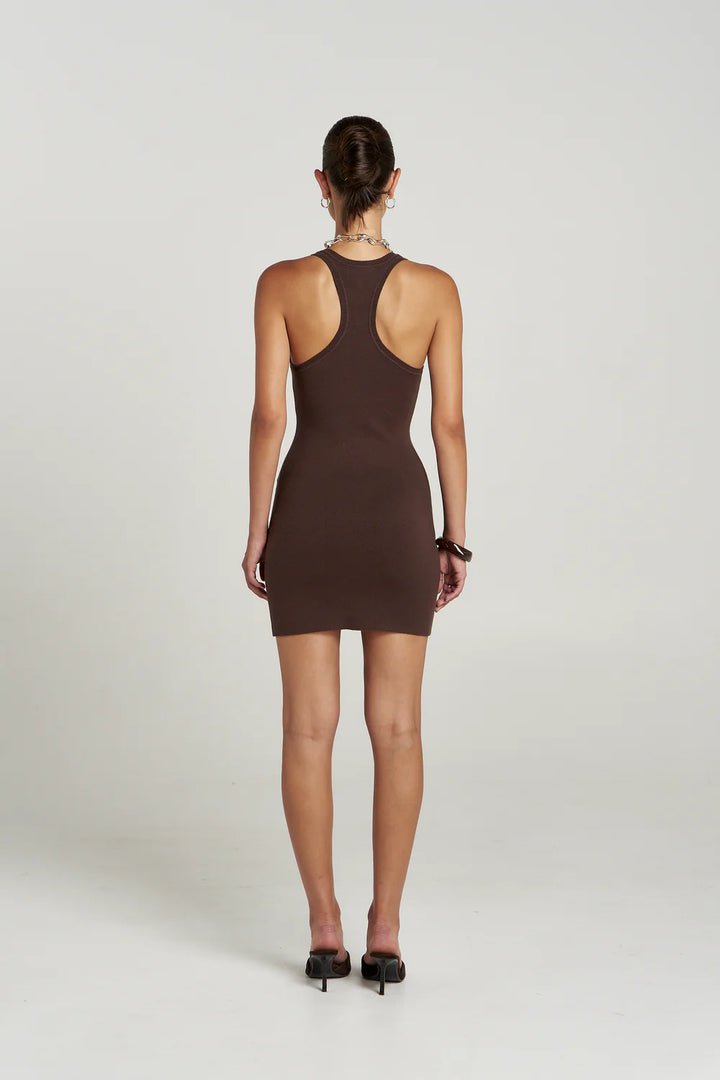 SUMMI SUMMI Womens Phoebe Mini Dress in Espresso, WOMENS DRESSES, SUMMI SUMMI, Elwood 101