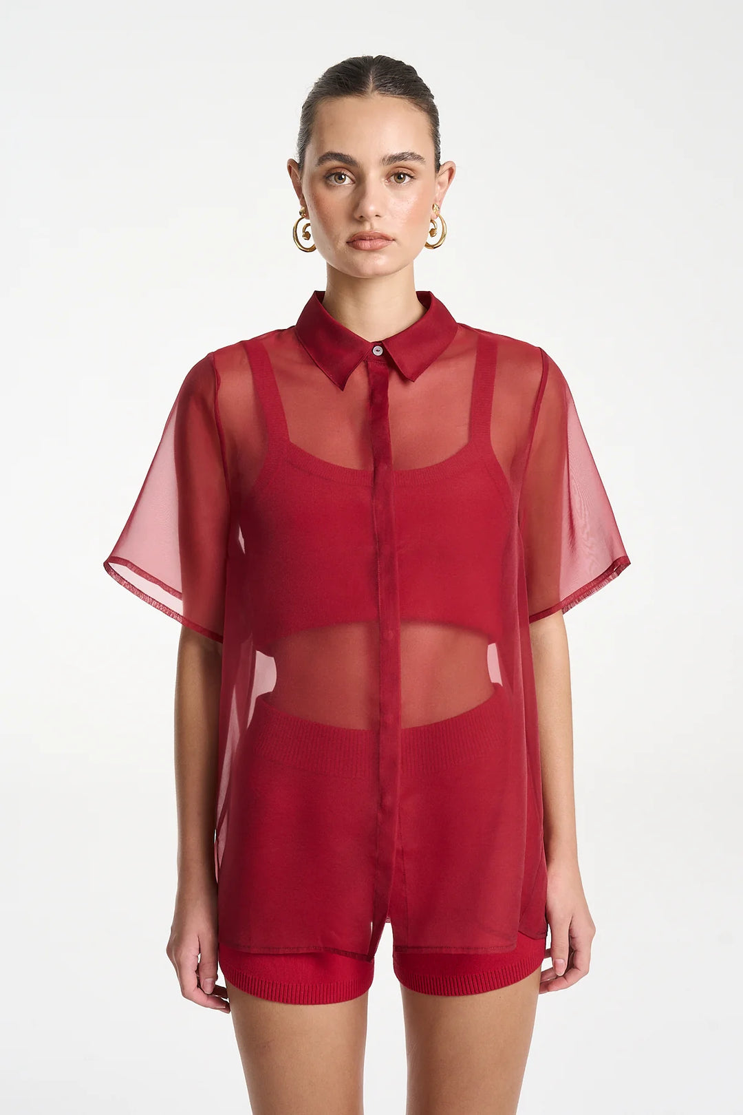 SUMMI SUMMI Womens Romeo Shirt in Carmine Red