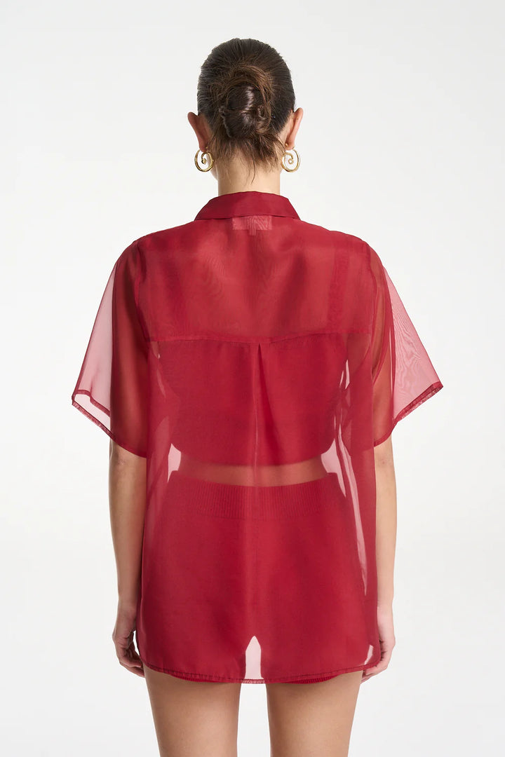 SUMMI SUMMI Womens Romeo Shirt in Carmine Red