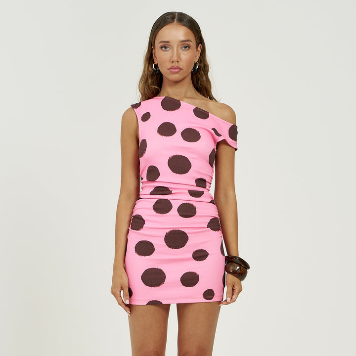 SUMMI SUMMI Womens Rumi Mini Dress in Big Dotti, WOMENS DRESSES, SUMMI SUMMI, Elwood 101