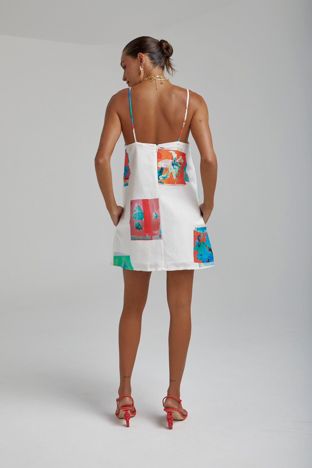 SUMMI SUMMI Womens Linen Shift Dress - Montage White, WOMENS DRESSES, SUMMI SUMMI, Elwood 101