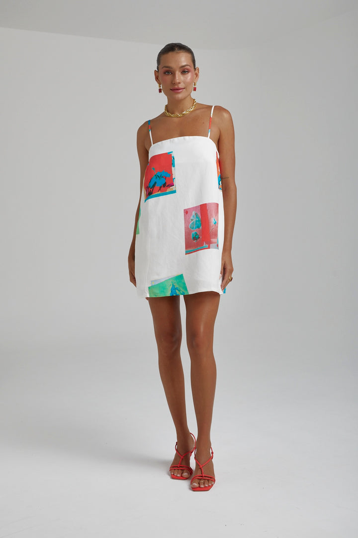 SUMMI SUMMI Womens Linen Shift Dress - Montage White, WOMENS DRESSES, SUMMI SUMMI, Elwood 101
