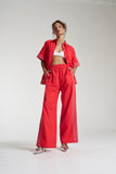 SUMMI SUMMI Womens Sig Linen Shirt - Scarlet Summi, WOMENS TOPS & SHIRTS, SUMMI SUMMI, Elwood 101