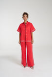 SUMMI SUMMI Womens Sig Linen Shirt - Scarlet Summi, WOMENS TOPS & SHIRTS, SUMMI SUMMI, Elwood 101