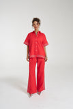 SUMMI SUMMI Womens Sig Linen Shirt - Scarlet Summi, WOMENS TOPS & SHIRTS, SUMMI SUMMI, Elwood 101