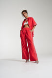 SUMMI SUMMI Womens Sig Linen Shirt - Scarlet Summi, WOMENS TOPS & SHIRTS, SUMMI SUMMI, Elwood 101