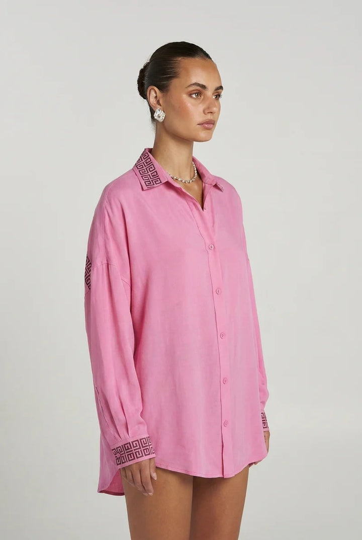SUMMI SUMMI Womens Sig Long Sleeve Shirt in Petal Pink, WOMENS TOPS & SHIRTS, SUMMI SUMMI, Elwood 101
