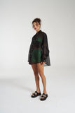 SUMMI SUMMI Womens Silk Organza Mercurio Shirt - Midnight Black, WOMENS TOPS & SHIRTS, SUMMI SUMMI, Elwood 101
