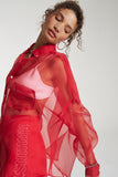 SUMMI SUMMI Womens Silk Organza Mercurio Shirt - Scarlet, WOMENS TOPS & SHIRTS, SUMMI SUMMI, Elwood 101