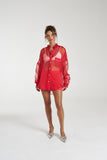 SUMMI SUMMI Womens Silk Organza Mercurio Shirt - Scarlet, WOMENS TOPS & SHIRTS, SUMMI SUMMI, Elwood 101