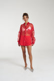 SUMMI SUMMI Womens Silk Organza Mercurio Shirt - Scarlet, WOMENS TOPS & SHIRTS, SUMMI SUMMI, Elwood 101