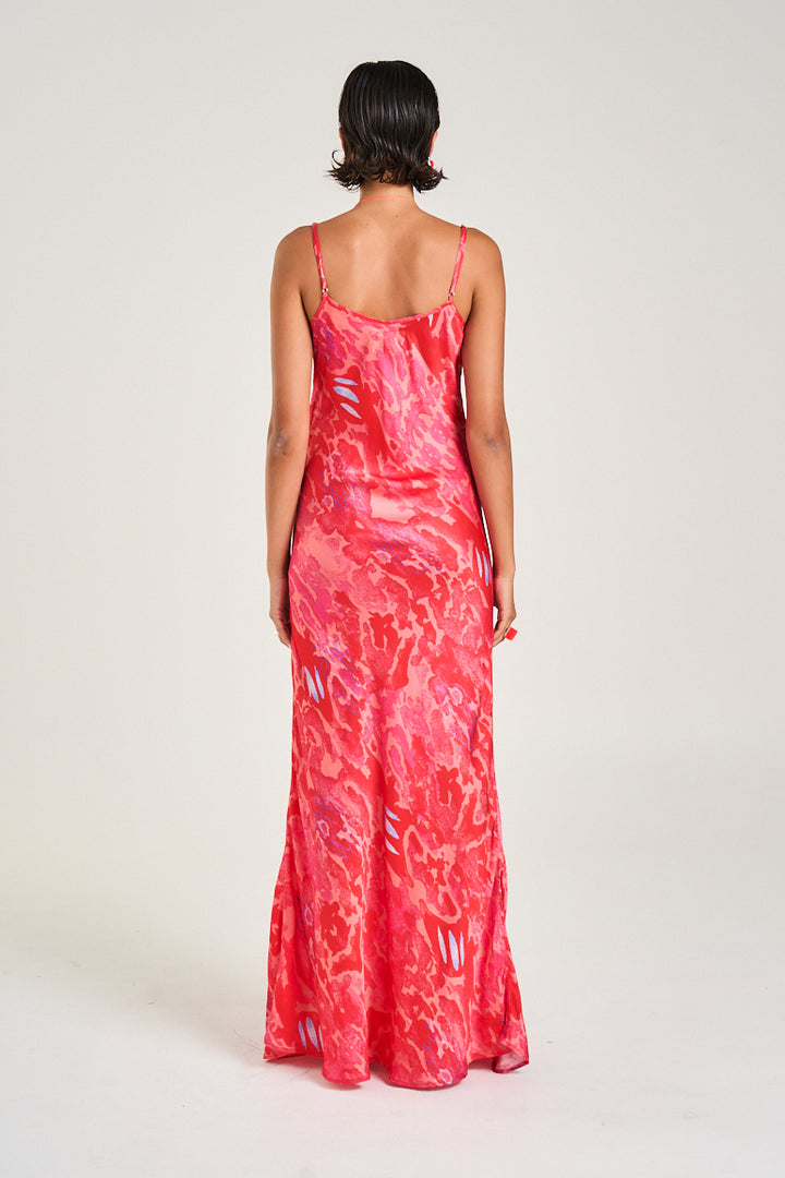 SUMMI SUMMI Womens Siren Maxi Dress in Red Cycloid Print