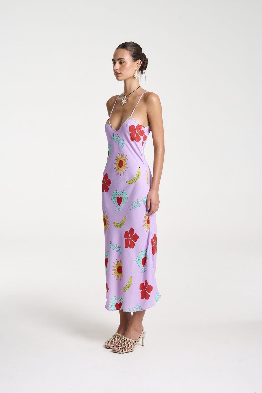SUMMI SUMMI Womens Siren Midi Dress in Lilac Troppo, WOMENS DRESSES, SUMMI SUMMI, Elwood 101